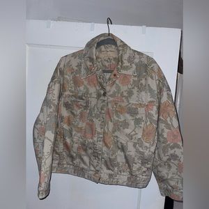 Free People Opal Swing Print Denim Jacket